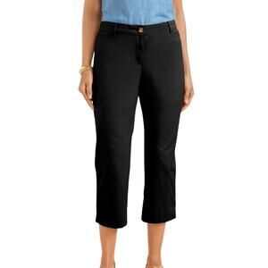 Talbots The Perfect Skimmer Black Cropped Chino Pants cotton spandex women’s 16